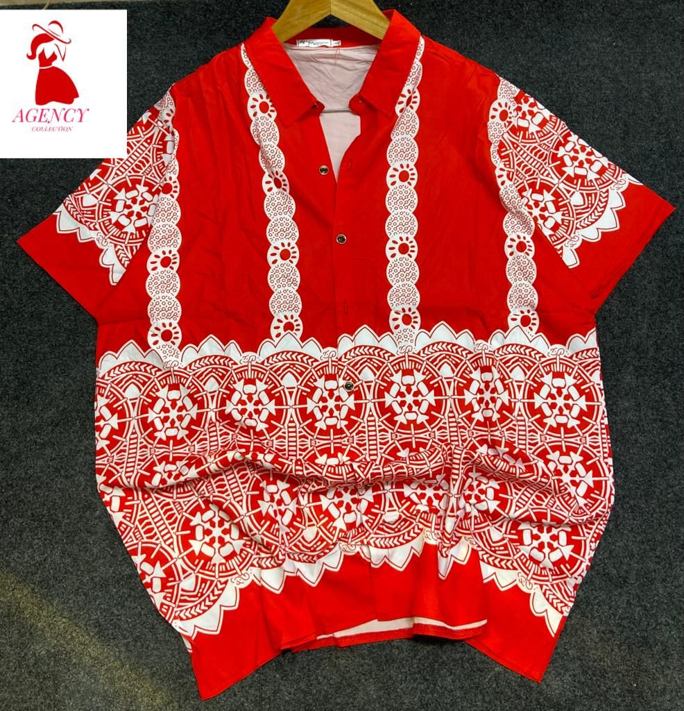 mimahs fashion place - Red vintage patterned shirt