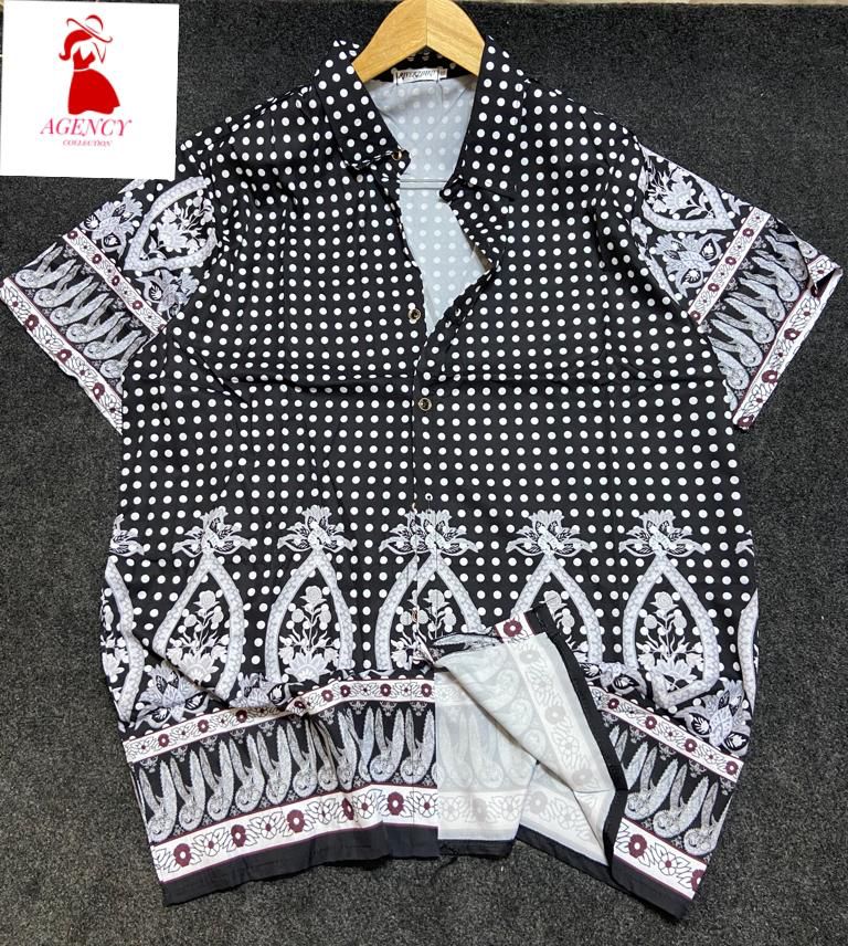 mimahs fashion place - Grey patterned vintage shirt