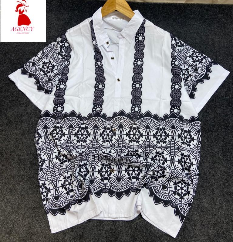 mimahs fashion place - grey pattern vintage shirt for men